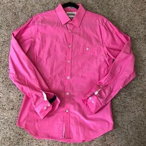 Mens M NWOT Express Fitted Pink button down shirt